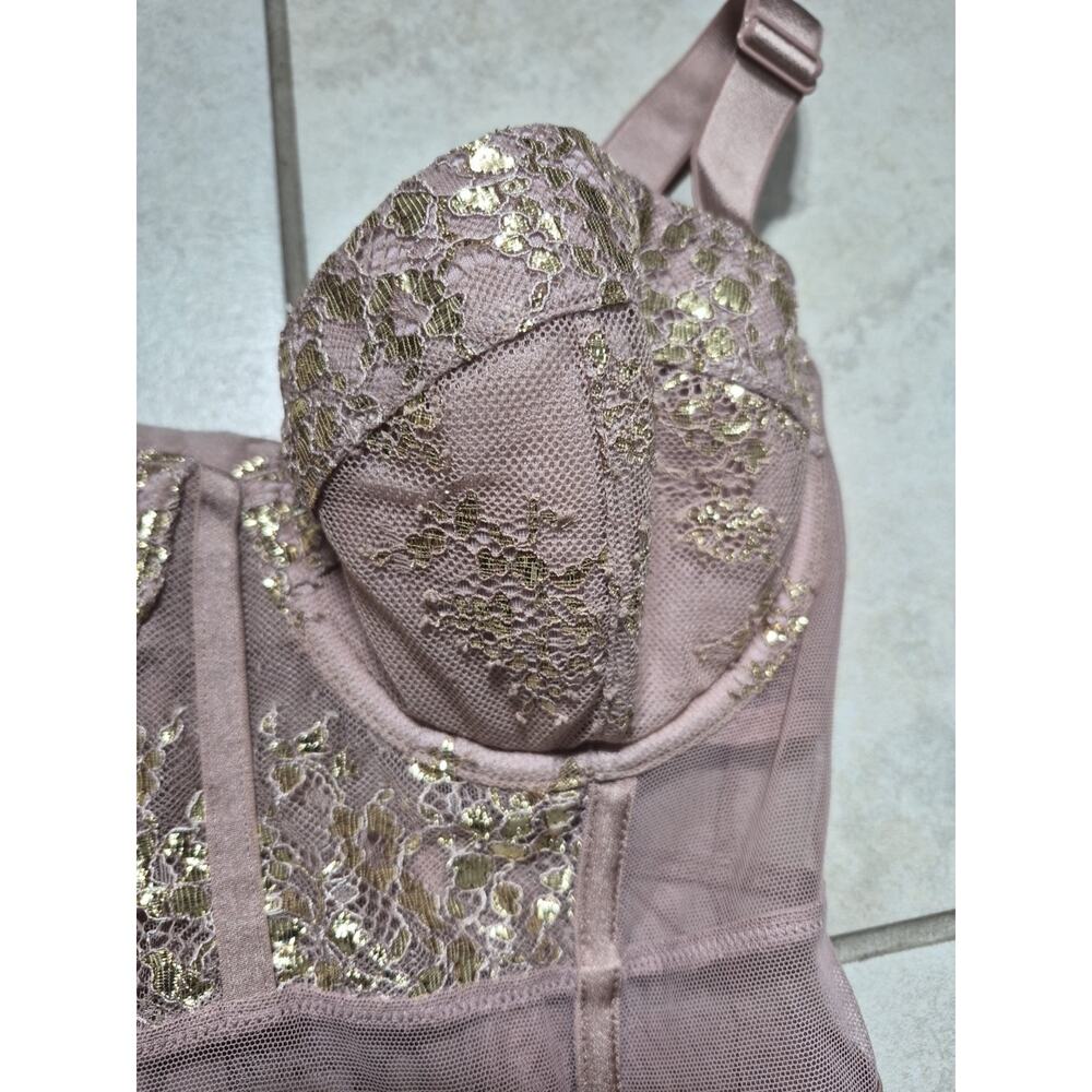 victorias secret very sexy pink nude lace bra corset lingerie 34C - Picture 4 of 13